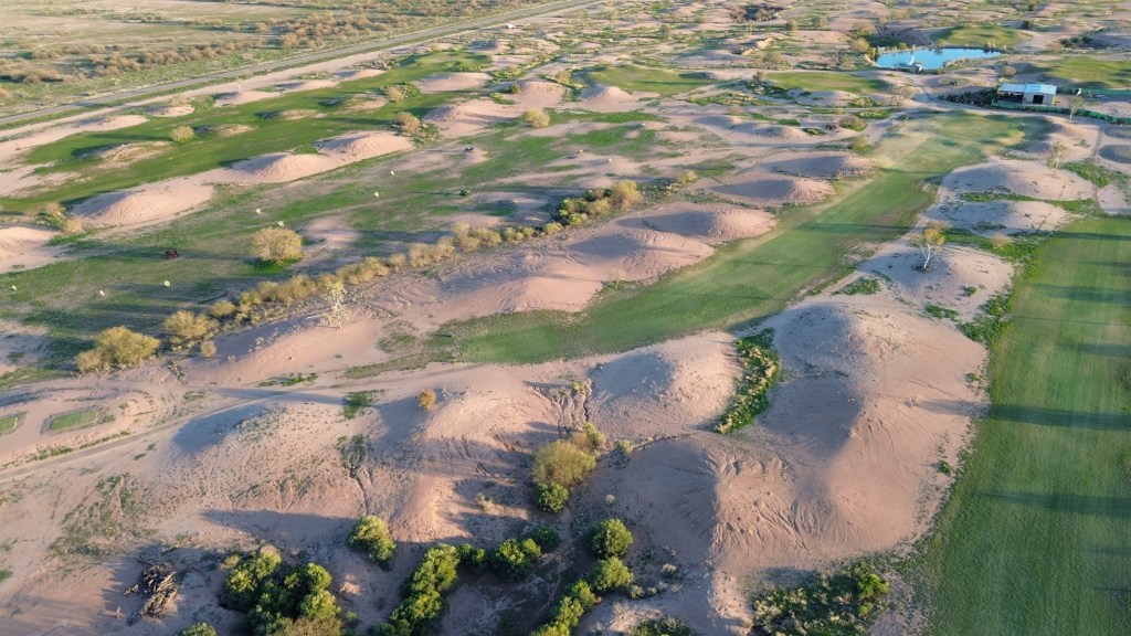 Aerial view of golf course